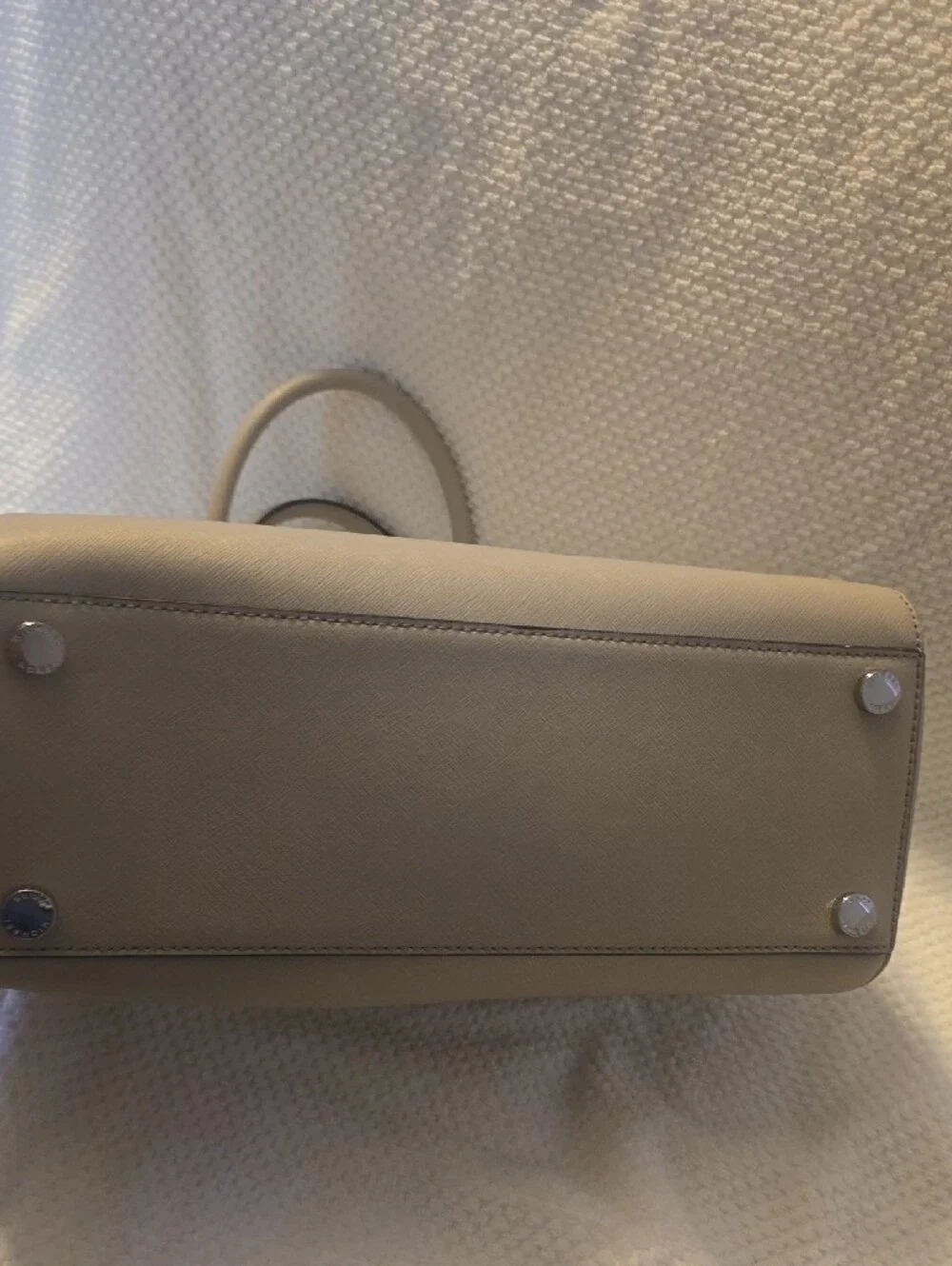 Michael Kors Pebble Leather Dome Satchel in Taupe